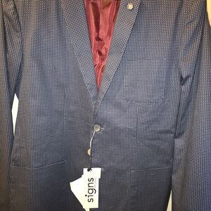 Italian Navy Patterned Men's Blazer